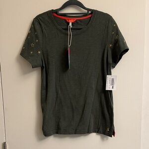NWT Joules Olive Green Star Embroidered Women's Top